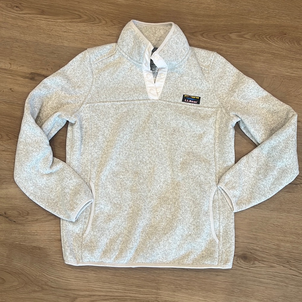 NWOT LL Bean Oatmeal Half Zip Performance Fleece